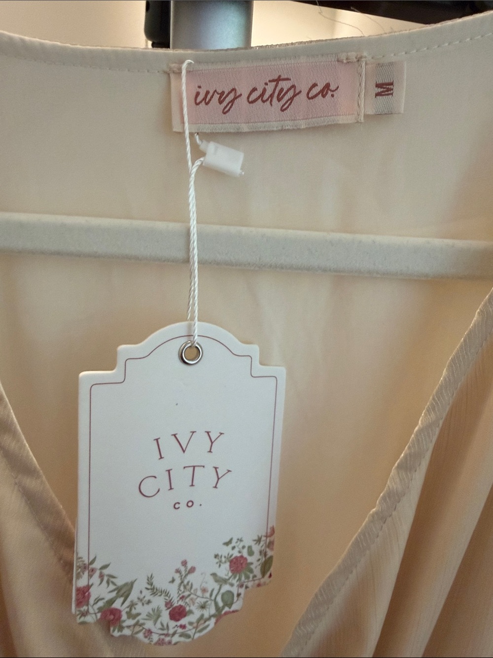 Ivy City Co Soft Beige Wrap Maxi Dress/Brand new - Picture 2 of 4